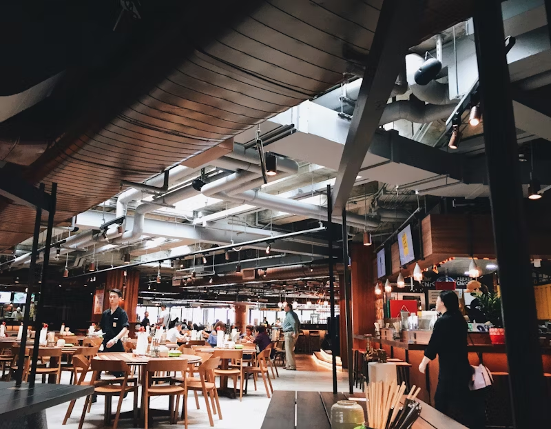 a large food court