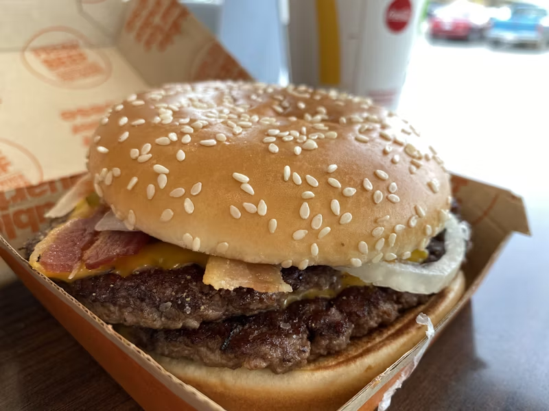Close-up of a McDonalds burger