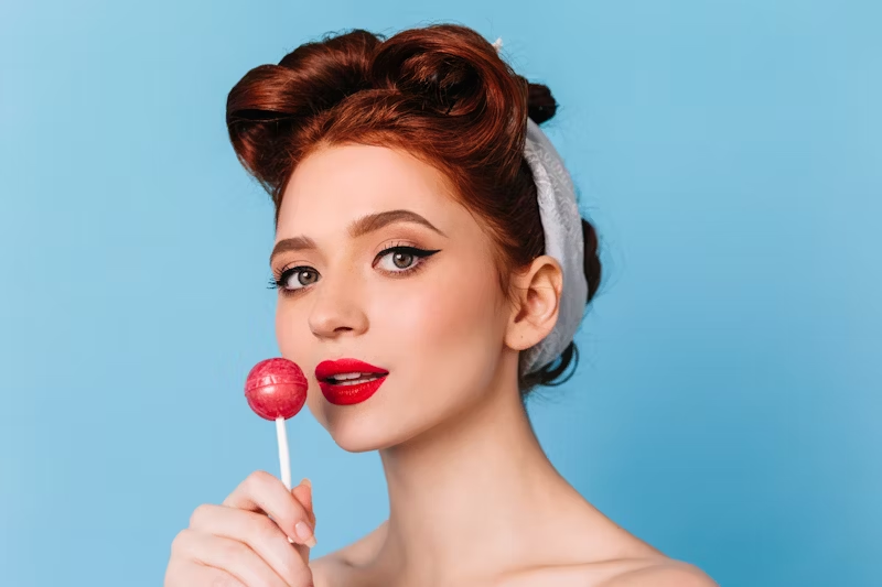 redhead in a 40's bonnet 