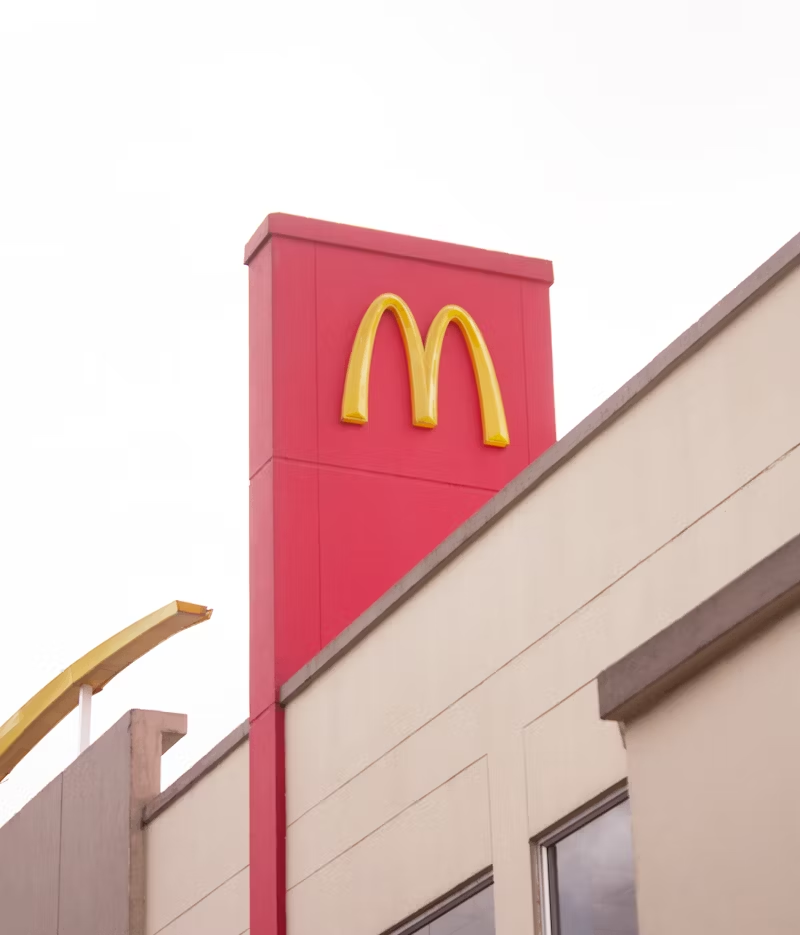 the outside of a McDonalds franchise