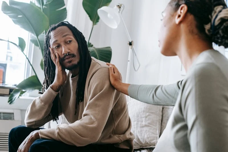 person being shown support
