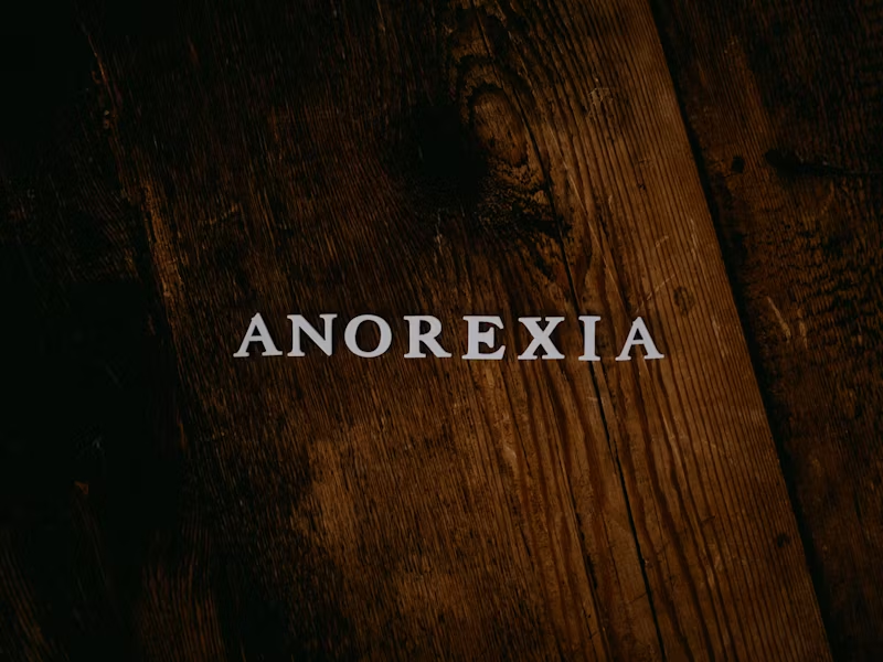 the word 'anorexia' on wood