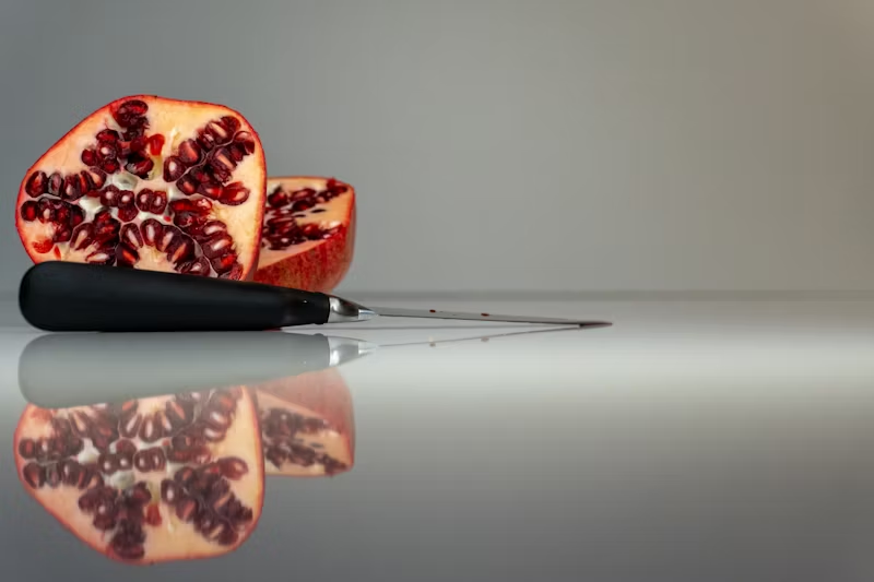 a sliced pomegranate