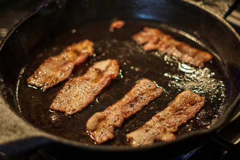 bacon frying