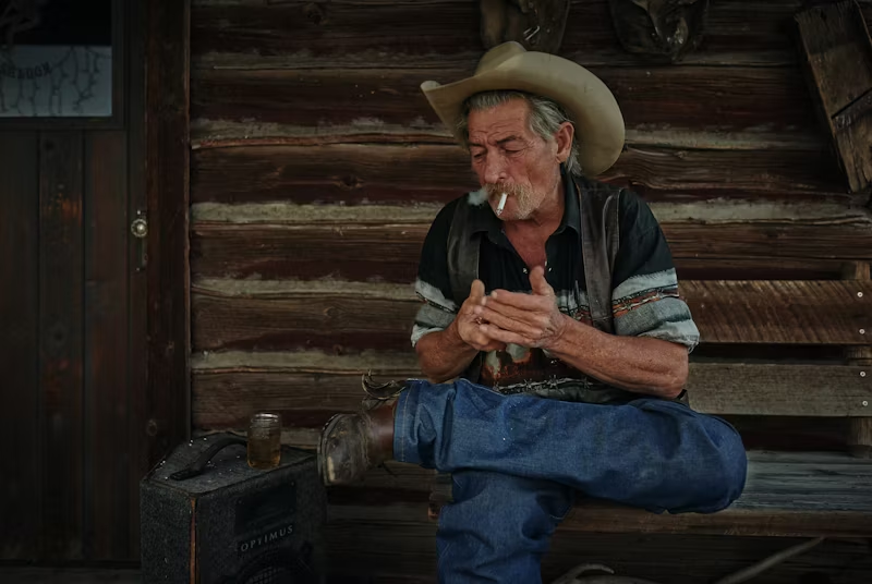 older man smoking