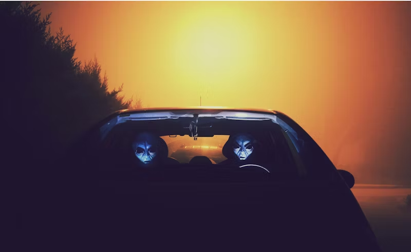 aliens in a car