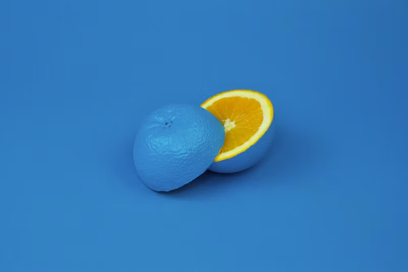 orange blue blue backdrop