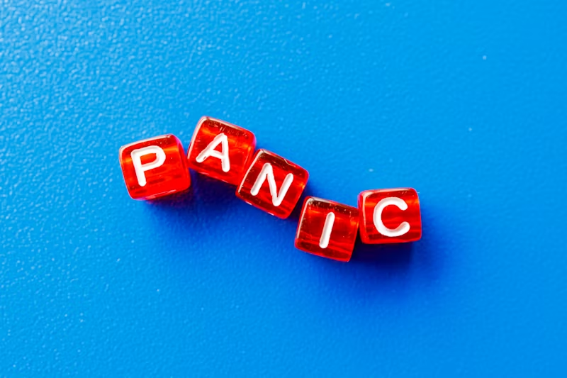 block letters spelling panic