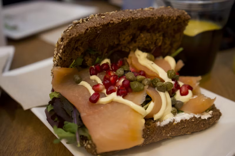 capers on a sandwich