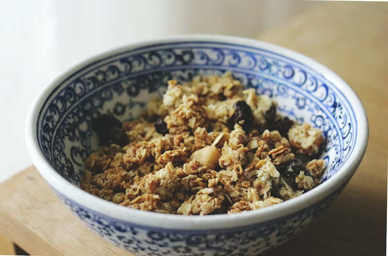 a bowl of granola