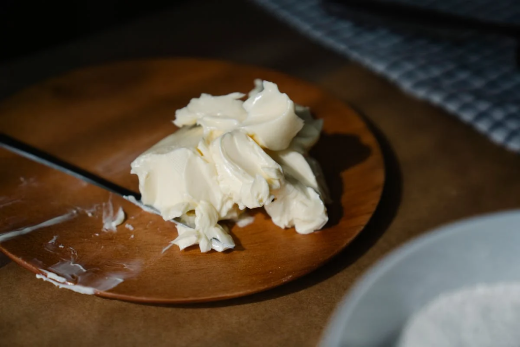 margarine on a wood plate