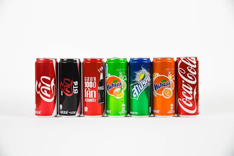 a line of sodas