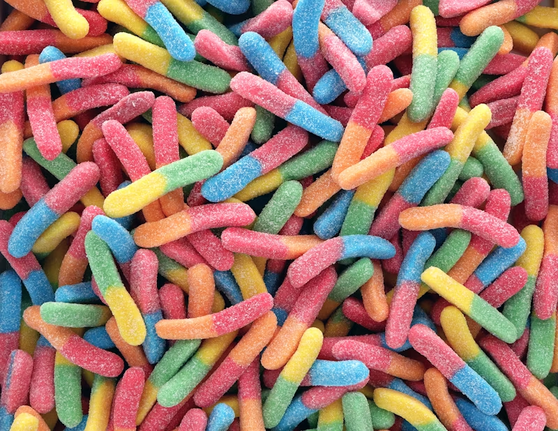 a bunch of gummy worms