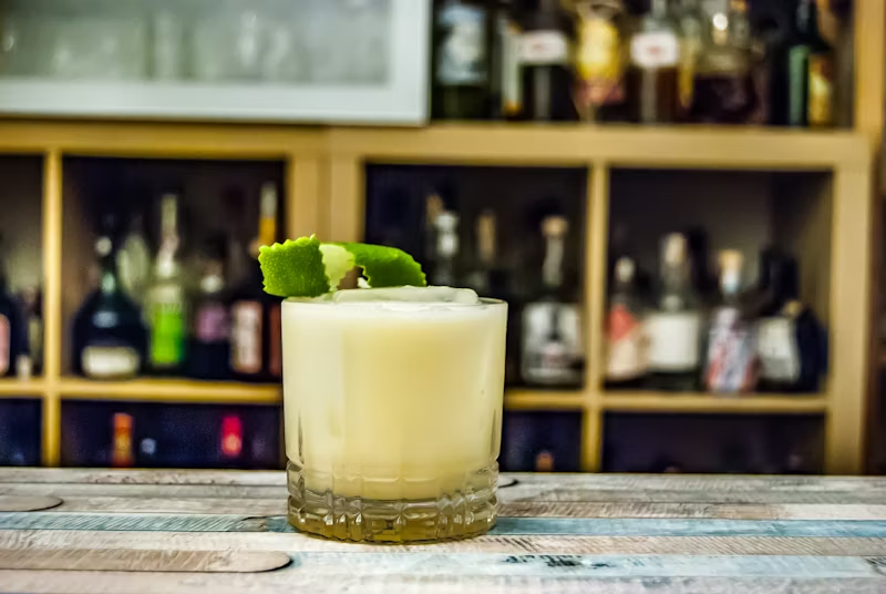 a cocktail at a bar