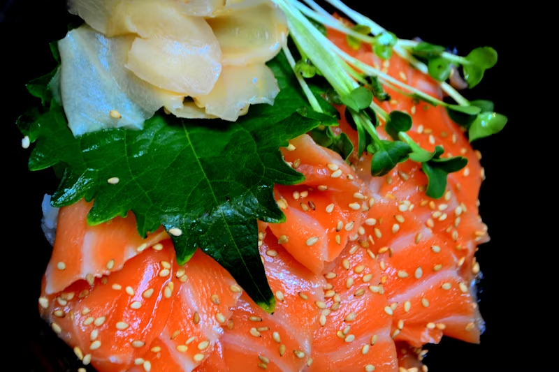 salmon prepared on a plate