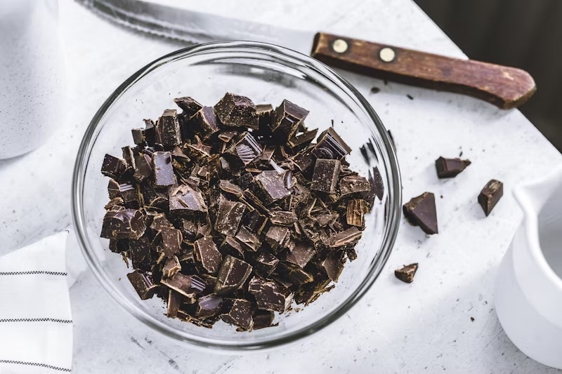 chopped up dark chocolate