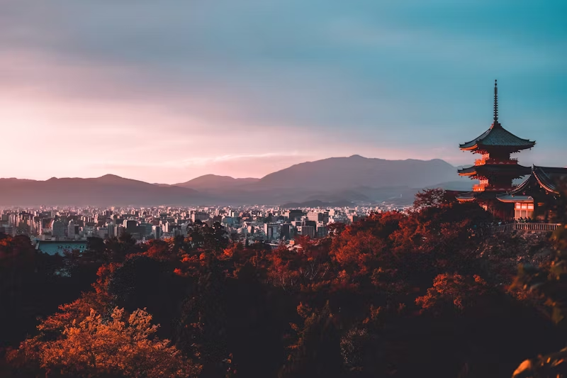 a beautiful view of the Japanese landscape