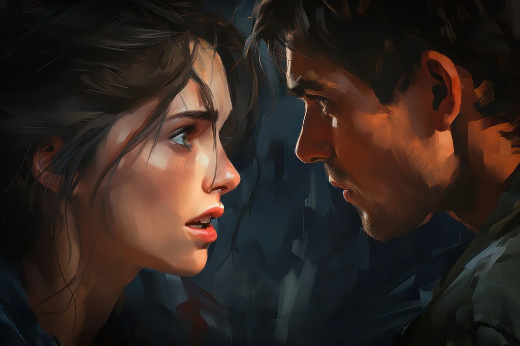 AI. generated man and woman in heated argument