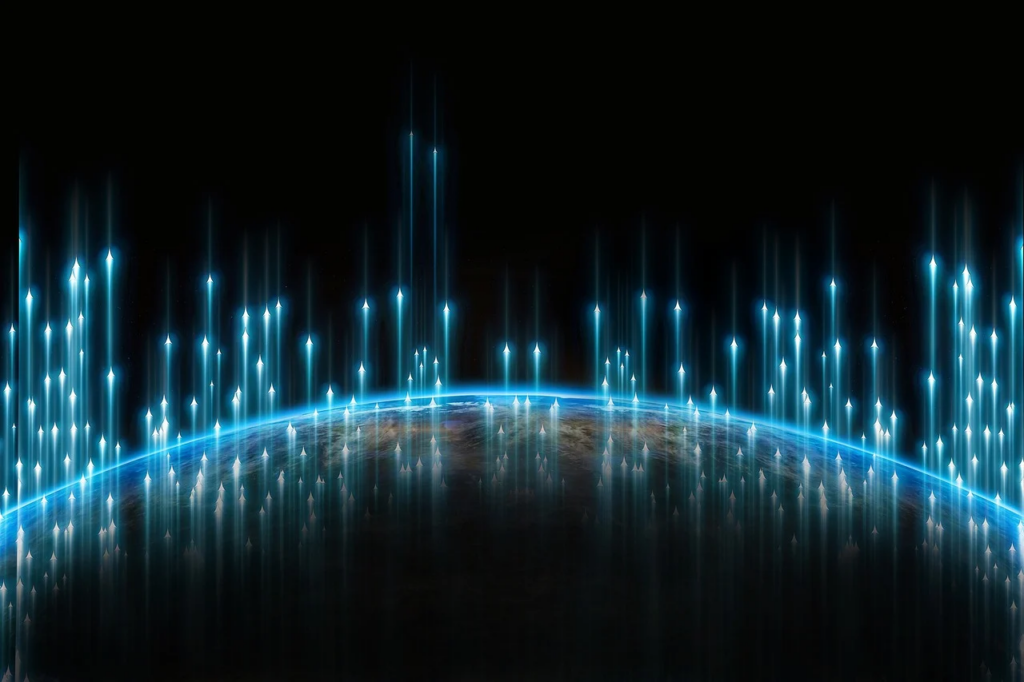 hundreds of icons rising up from the Earth