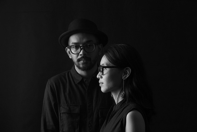 balck and white sociopath couple photo