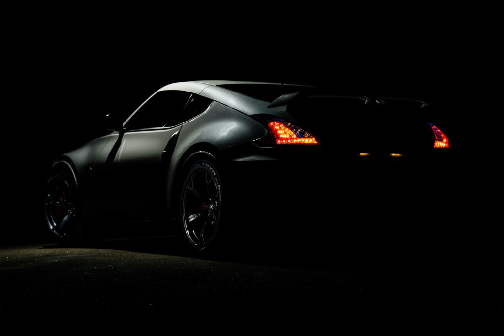 black sports car