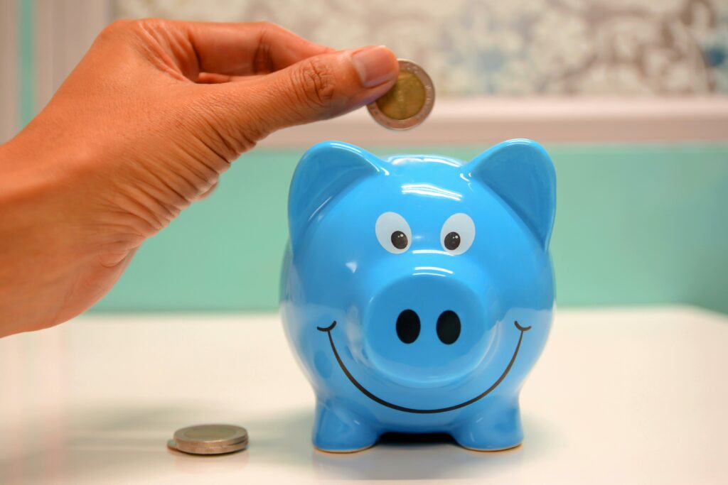 coins in a piggy bank