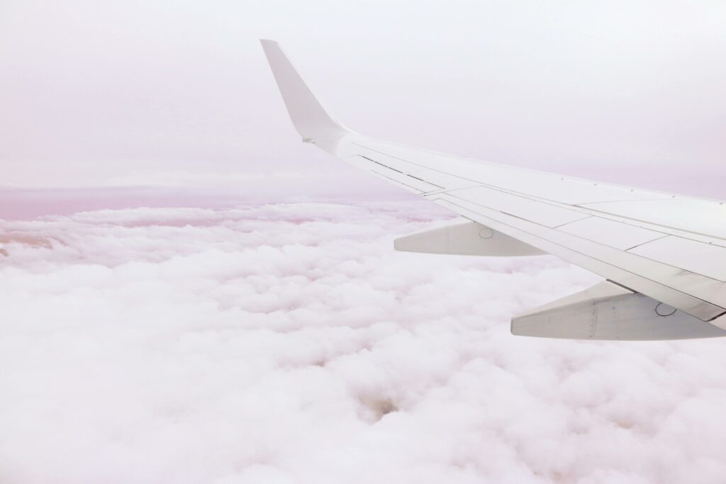 cloudy view from an airline