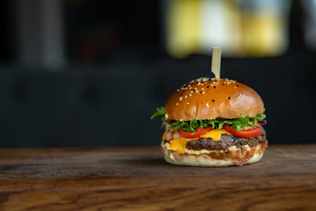 a greasy cheeseburger 