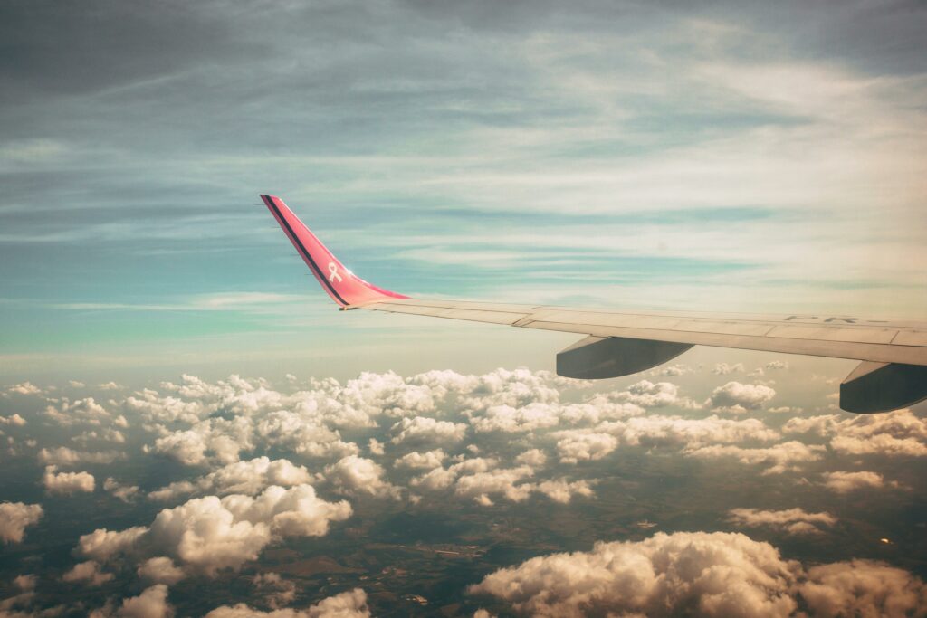 cloudy view from an airline