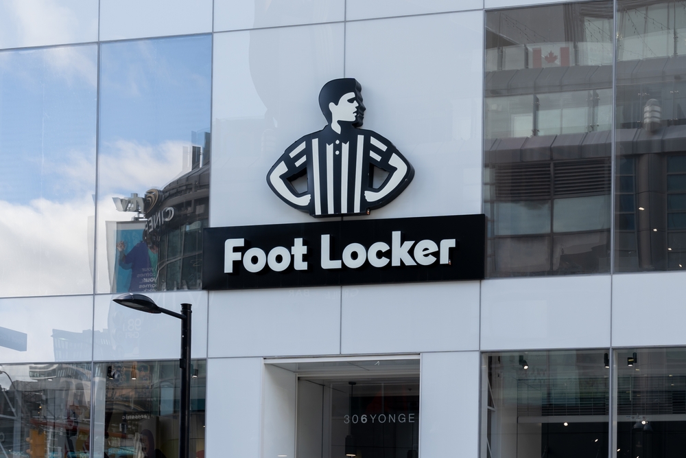 Toronto, Canada - November 16, 2021: A Foot Locker store in downtown Toronto. Foot Locker Retail, Inc. is an American sportswear and footwear retailer.