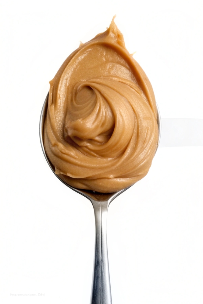Creamy peanut butter in a spoon
