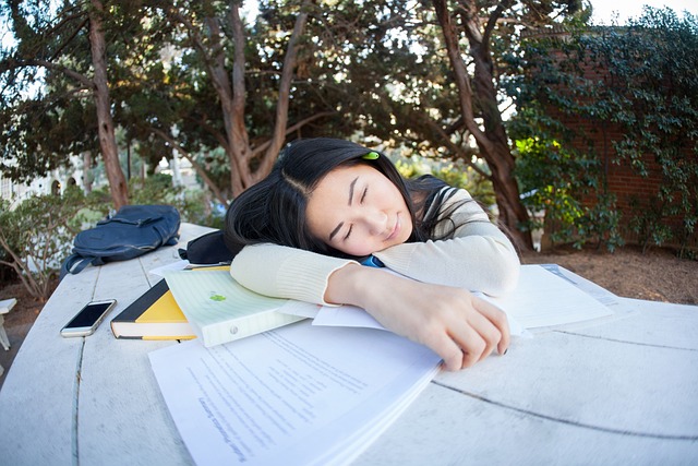 woman asleep at table