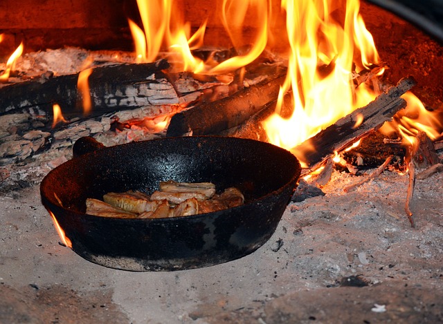 pan of frying food