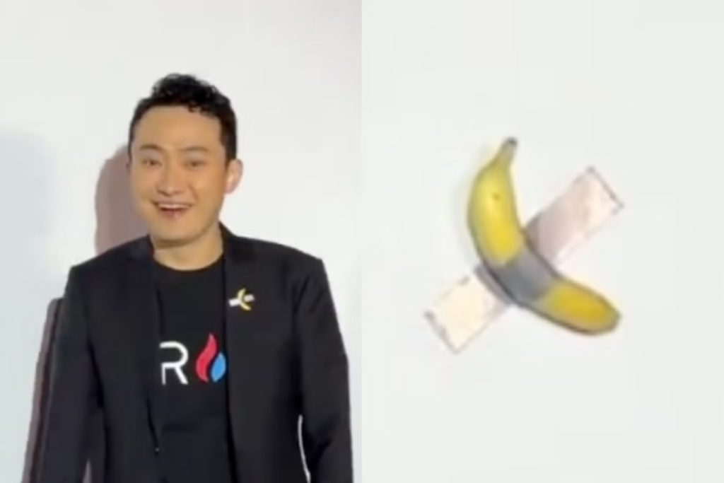 Justin Sun bought the $6.2 million banana at a Sotheby’s auction in New York 