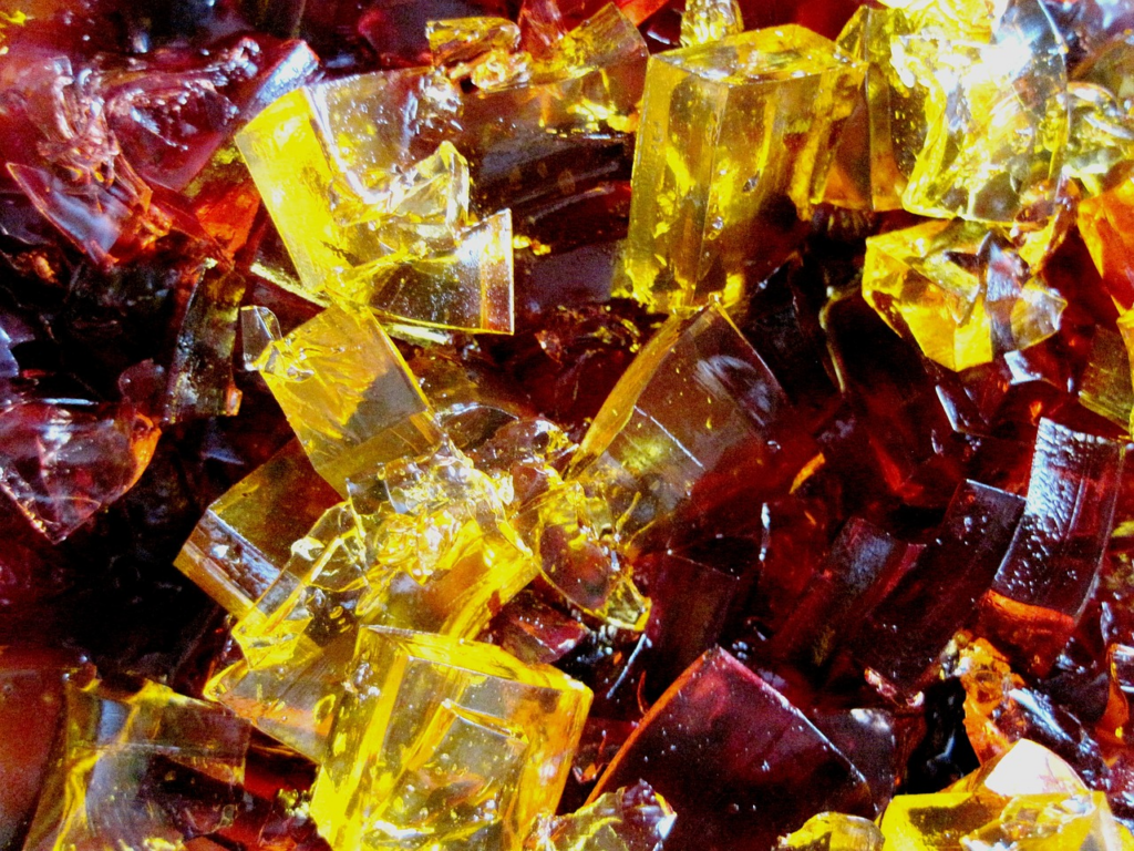cubed jello pieces