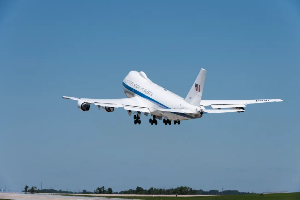 An E-4B at Offutt Air Force Base in Nebraska. US Air Force 