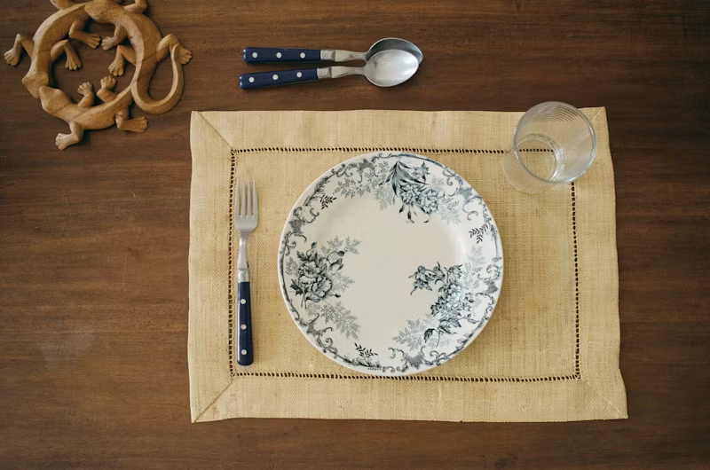 empty plate set for food