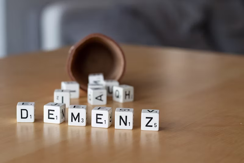 cubed letters almost written into the word 'dementia'