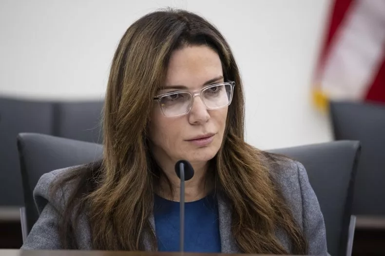 Ileana Garcia during a hearing at the Florida State Capitol on Jan. 11, 2024. Garcia has filed a bill to ban "weather modification."