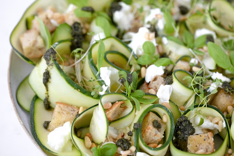 sliced zucchini in a meal