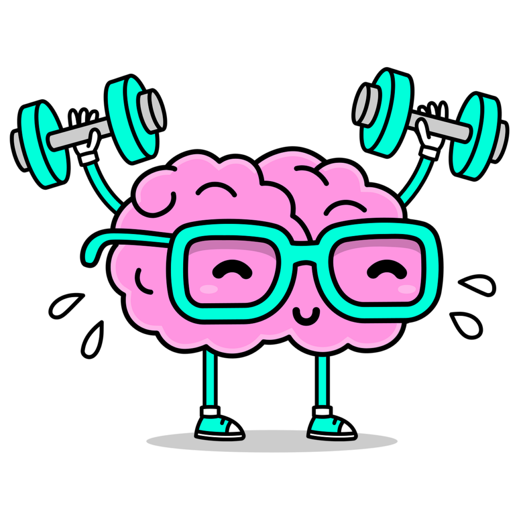 a happy brain lifting weights