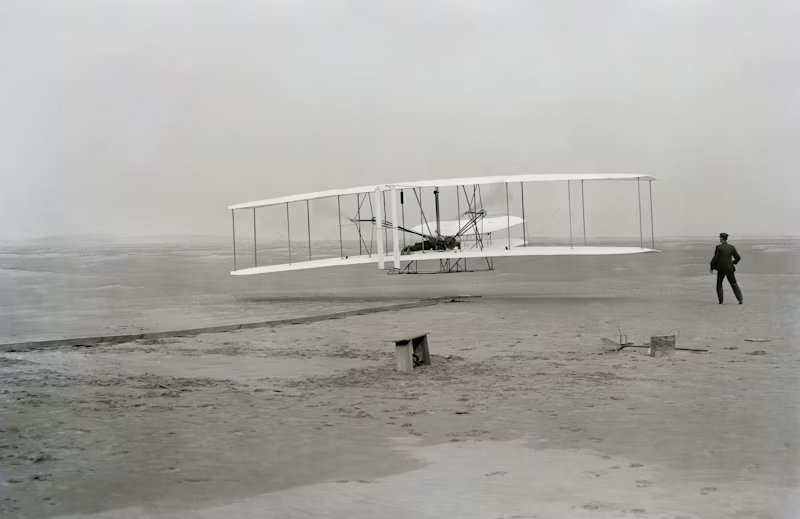 original test flight with the wright brothers