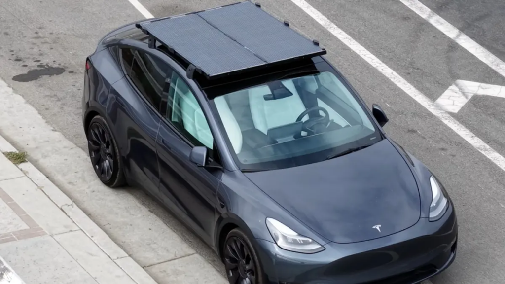 A tesla Model Y equipped with the system