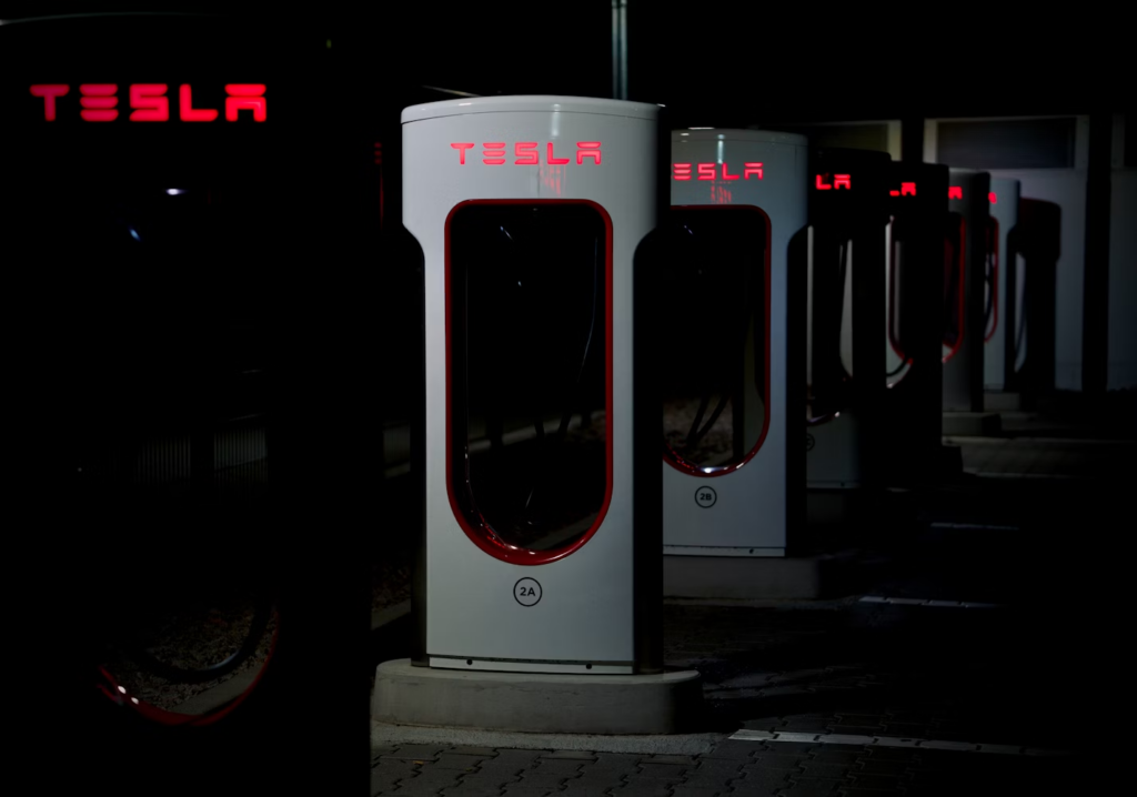 A tesla recharge station