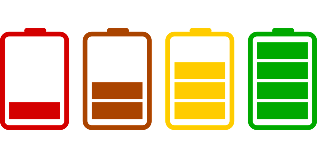 batteries at different stages of charge