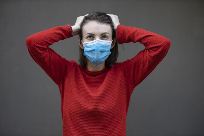 person wearing a face mask