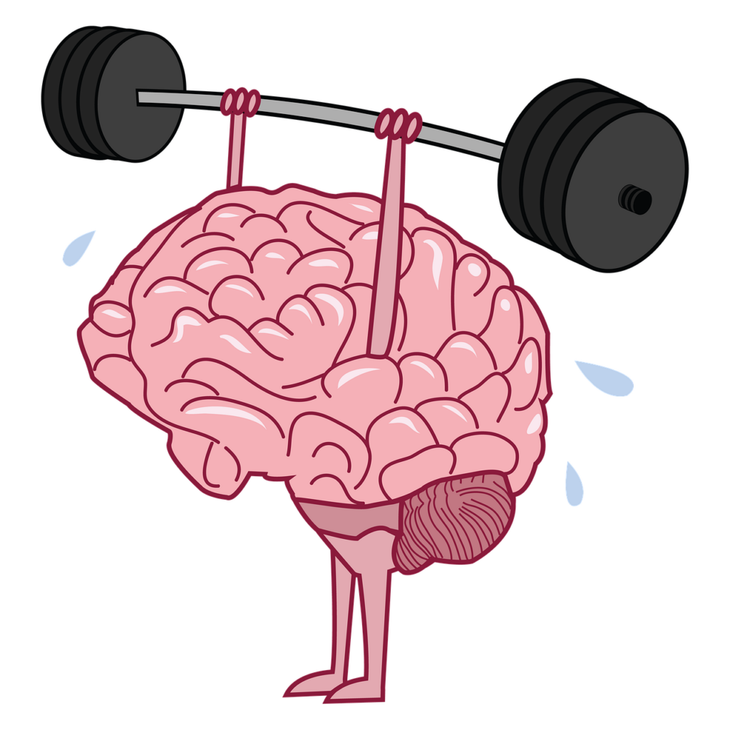 a brain lifting weights