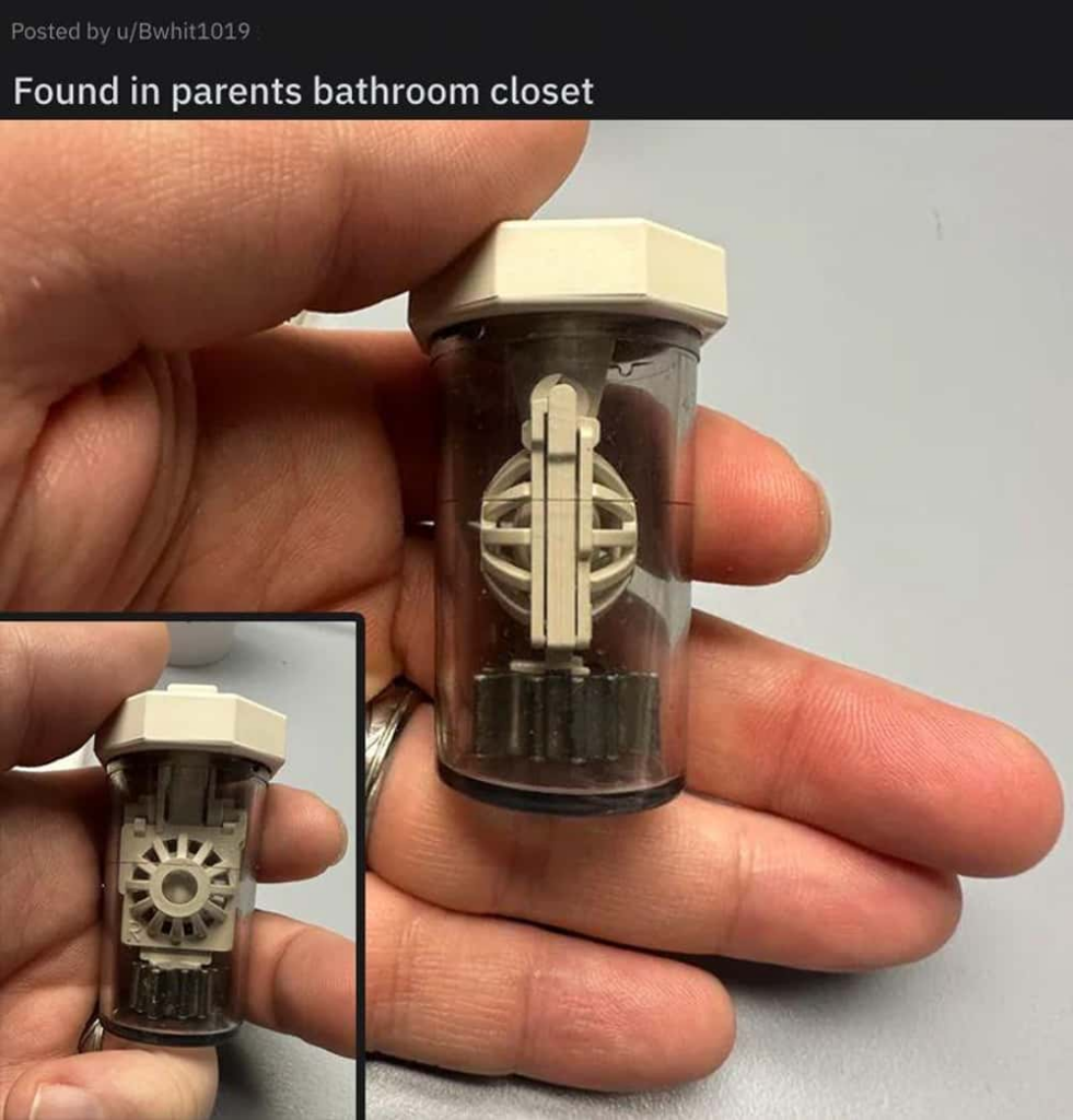 Cylinder found in bathroom closet