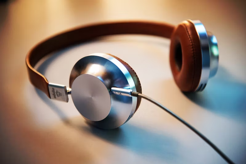 a set of audio headphones