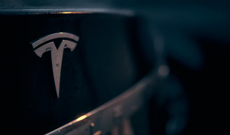 rear end of a Tesla vehicle